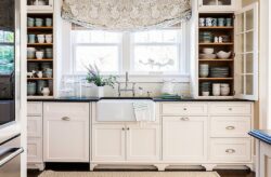 Bright Farmhouse Kitchen with open cabinets